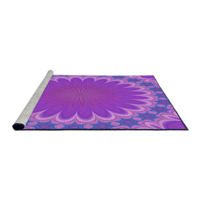 Sideview of Machine Washable Transitional Purple Rug, wshpat3894pur