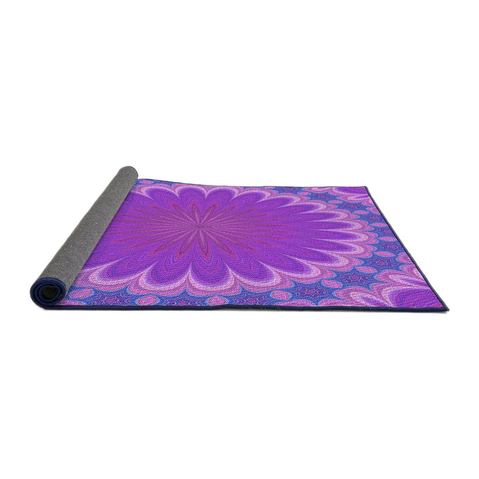 Thickness of Patterned Purple Rug, pat3894pur