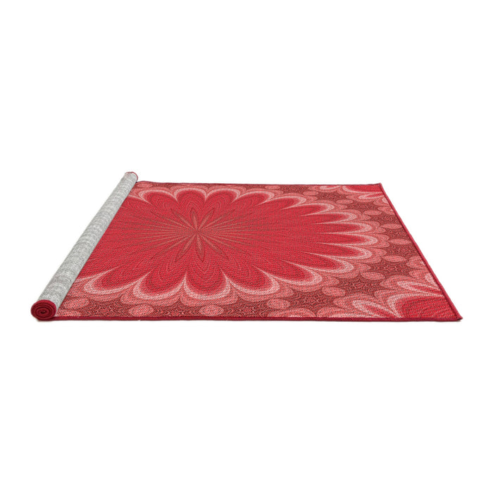 Sideview of Machine Washable Transitional Red Rug, wshpat3894rd