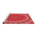 Sideview of Machine Washable Transitional Red Rug, wshpat3894rd