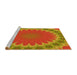 Sideview of Machine Washable Transitional Orange Gold Rug, wshpat3894yw