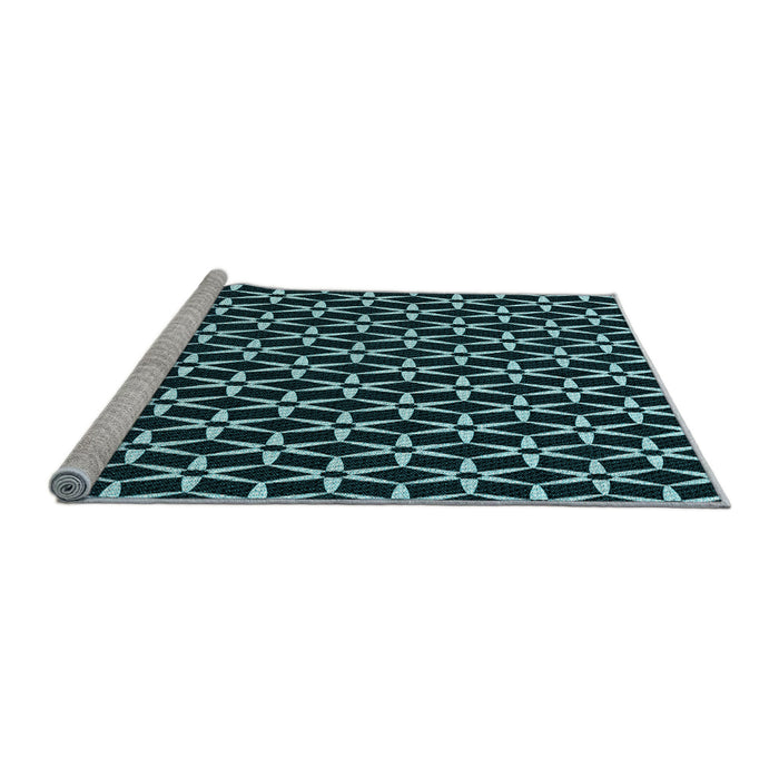 Sideview of Machine Washable Transitional Black Rug, wshpat3895lblu