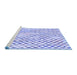 Sideview of Machine Washable Transitional Blue Rug, wshpat3896blu