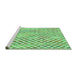 Sideview of Machine Washable Transitional Green Rug, wshpat3896grn