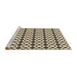 Sideview of Machine Washable Transitional Vanilla Gold Rug, wshpat3897brn