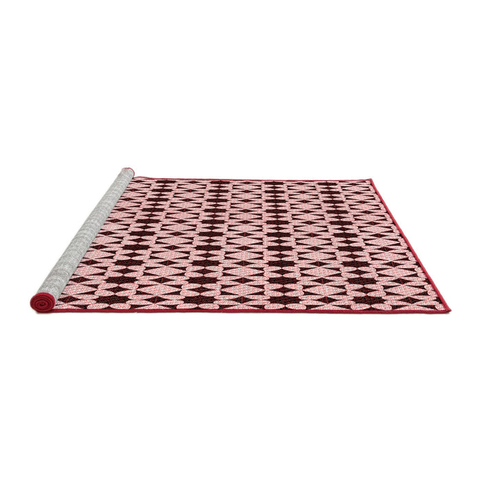 Sideview of Machine Washable Transitional Brown Red Rug, wshpat3897rd