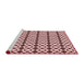 Sideview of Machine Washable Transitional Brown Red Rug, wshpat3897rd