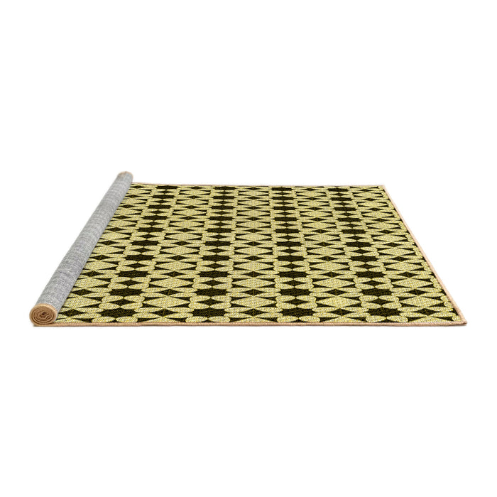 Sideview of Machine Washable Transitional Mustard Yellow Rug, wshpat3897yw