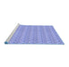 Sideview of Machine Washable Transitional Blue Rug, wshpat3898blu