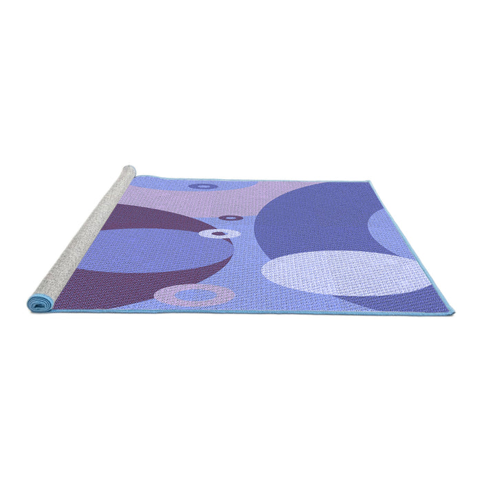 Sideview of Machine Washable Transitional Slate Blue Rug, wshpat3899blu