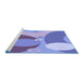 Sideview of Machine Washable Transitional Slate Blue Rug, wshpat3899blu