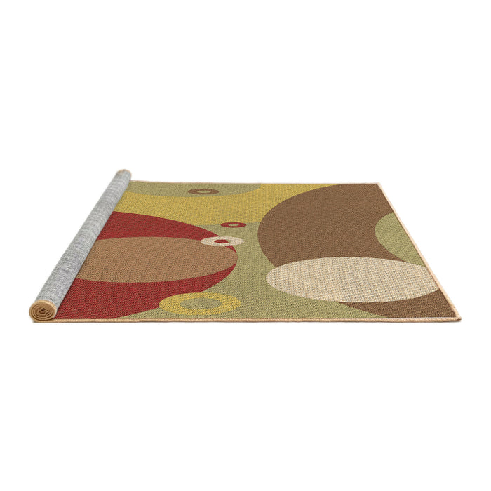 Sideview of Machine Washable Transitional Yellow Rug, wshpat3899brn