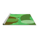 Sideview of Machine Washable Transitional Neon Green Rug, wshpat3899grn