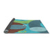 Thickness of Patterned Turquoise Green Rug, pat3899lblu