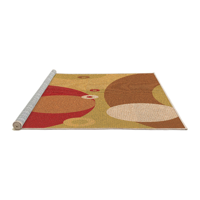 Sideview of Machine Washable Transitional Scarlet Red Rug, wshpat3899org