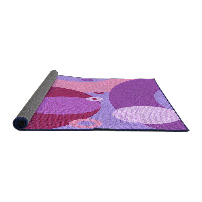 Thickness of Patterned Violet Purple Rug, pat3899pur