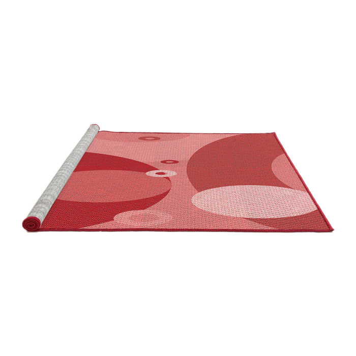 Sideview of Machine Washable Transitional Red Rug, wshpat3899rd