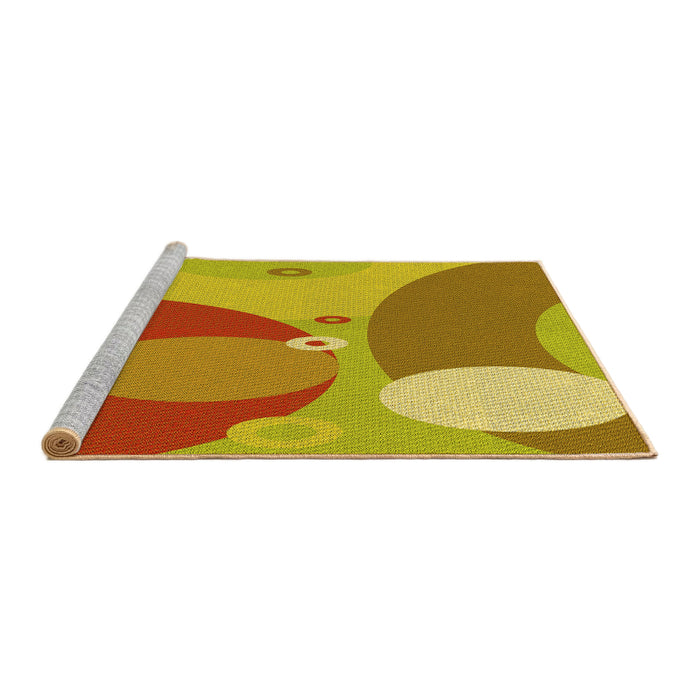 Sideview of Machine Washable Transitional Orange Red Orange Rug, wshpat3899yw