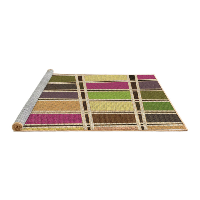 Machine Washable Transitional Ginger Brown Green Rug in a Bedroom, wshpat39brn