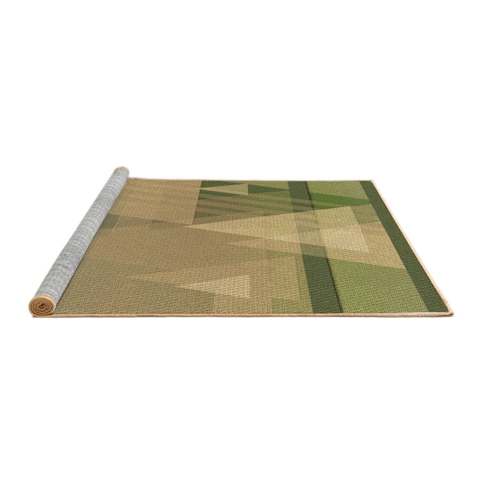 Sideview of Machine Washable Transitional Metallic Gold Rug, wshpat3900brn