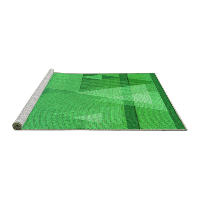 Sideview of Machine Washable Transitional Neon Green Rug, wshpat3900grn