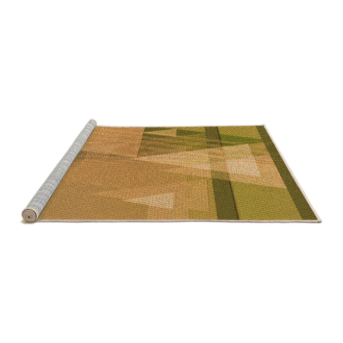 Sideview of Machine Washable Transitional Dark Bisque Brown Rug, wshpat3900org