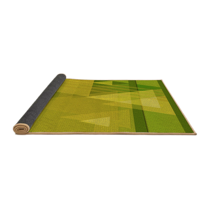 Thickness of Patterned Dark Yellow Green Rug, pat3900yw