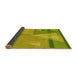 Thickness of Patterned Dark Yellow Green Rug, pat3900yw