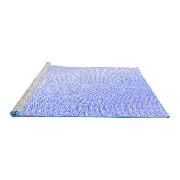 Sideview of Machine Washable Transitional Sky Blue Rug, wshpat3901blu