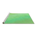 Sideview of Machine Washable Transitional Jade Green Rug, wshpat3901grn