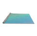 Sideview of Machine Washable Transitional Blue Turquoise Green Rug, wshpat3901lblu