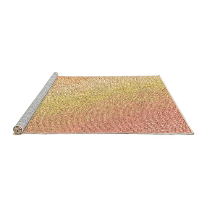 Sideview of Machine Washable Transitional Orange Rug, wshpat3901org