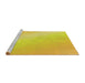 Sideview of Machine Washable Transitional Yellow Rug, wshpat3901yw