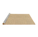 Sideview of Machine Washable Transitional Brown Sand Brown Rug, wshpat3902brn