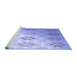 Sideview of Machine Washable Transitional Blue Rug, wshpat3903blu