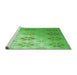 Sideview of Machine Washable Transitional Green Rug, wshpat3903grn