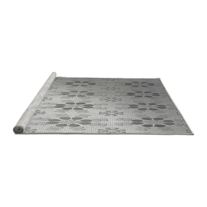 Sideview of Machine Washable Transitional Gray Rug, wshpat3903gry