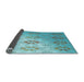 Thickness of Patterned Seafoam Green Rug, pat3903lblu