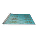 Sideview of Machine Washable Transitional Seafoam Green Rug, wshpat3903lblu