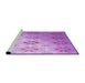 Sideview of Machine Washable Transitional Pastel Purple Pink Rug, wshpat3903pur