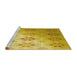 Sideview of Machine Washable Transitional Bright Gold Yellow Rug, wshpat3903yw