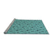 Sideview of Machine Washable Transitional Deep-Sea Green Rug, wshpat3904lblu