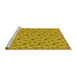 Sideview of Machine Washable Transitional Deep Yellow Rug, wshpat3904yw