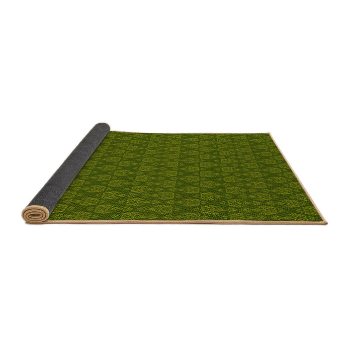 Thickness of Patterned Dark Forest Green Rug, pat3905yw