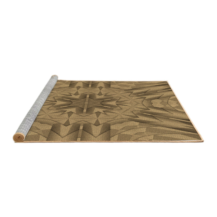 Sideview of Machine Washable Transitional Red Brown Rug, wshpat3906brn