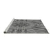 Sideview of Machine Washable Transitional Ash Gray Rug, wshpat3906gry