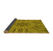 Thickness of Patterned Dark Yellow Green Rug, pat3906yw