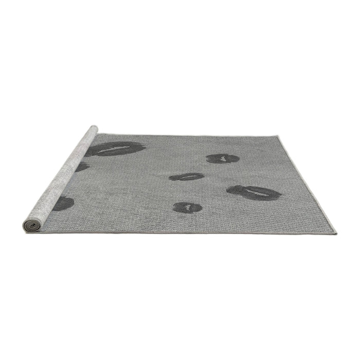 Sideview of Machine Washable Transitional Cloud Gray Rug, wshpat3907gry