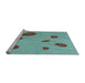 Sideview of Machine Washable Transitional Green Rug, wshpat3907lblu