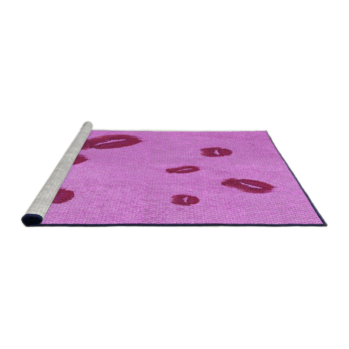 Sideview of Machine Washable Transitional Violet Purple Rug, wshpat3907pur
